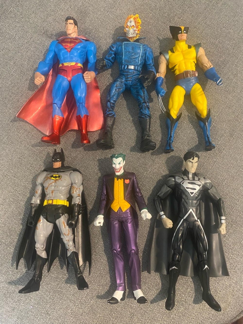 Marvel & DC Action Figure Lot of 6 Superman Batman Joker Wolverine Ghost Rider